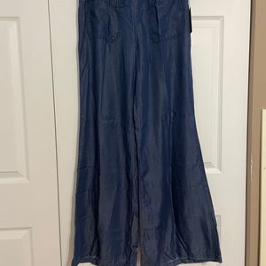 Denim look palazzo pants
